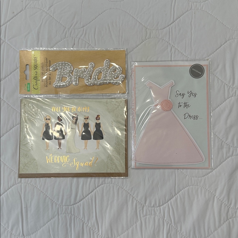 Bridal Card Set + Iron-on ‘Bride’ Patch